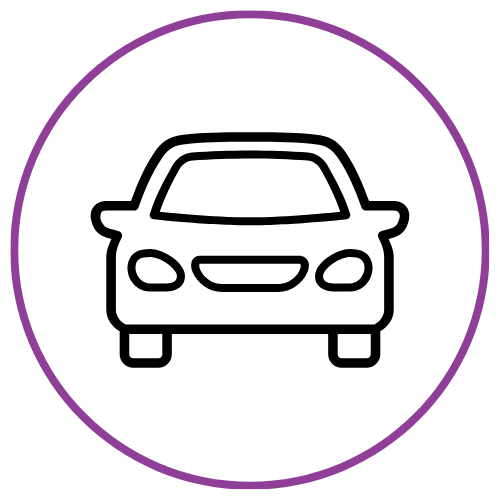 Car Icon Thin Purple Border